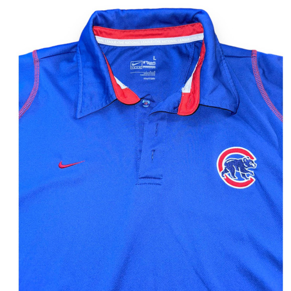 Nike DriFit Mens Blue‎ Chicago Cubs MLB Performance Polo Shirt Size: Large